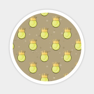 King Tennis - Seamless Pattern on Brown Background Magnet